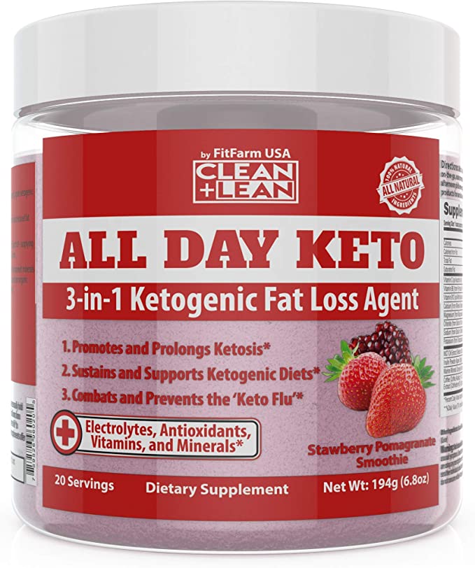 ALL DAY KETO:  Ketogenic Fat Loss Agent-Ignite Ketosis, Propel Your Keto Diet & Combat the Keto Flu