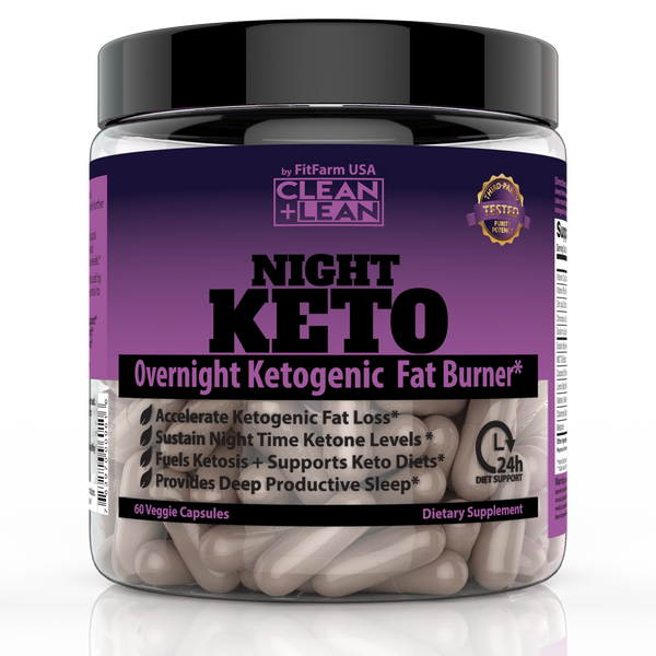 Clean + Lean Night Keto: First Ever Overnight Ketogenic Fat Burner & Sleep Aid | Bhb Ketones + Mct Oil Extract + Vitamins & Minerals | 24 Hr Diet Sleep Great Lose Weight | All Natural & GF | 60 Caps